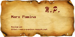 Marx Pamina névjegykártya